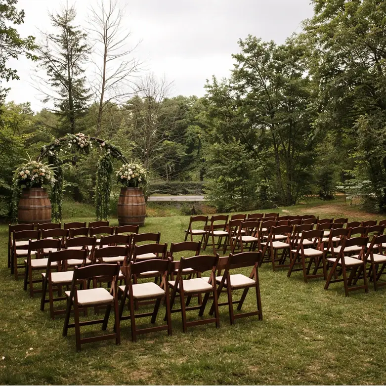 fruitwood folding chair rental