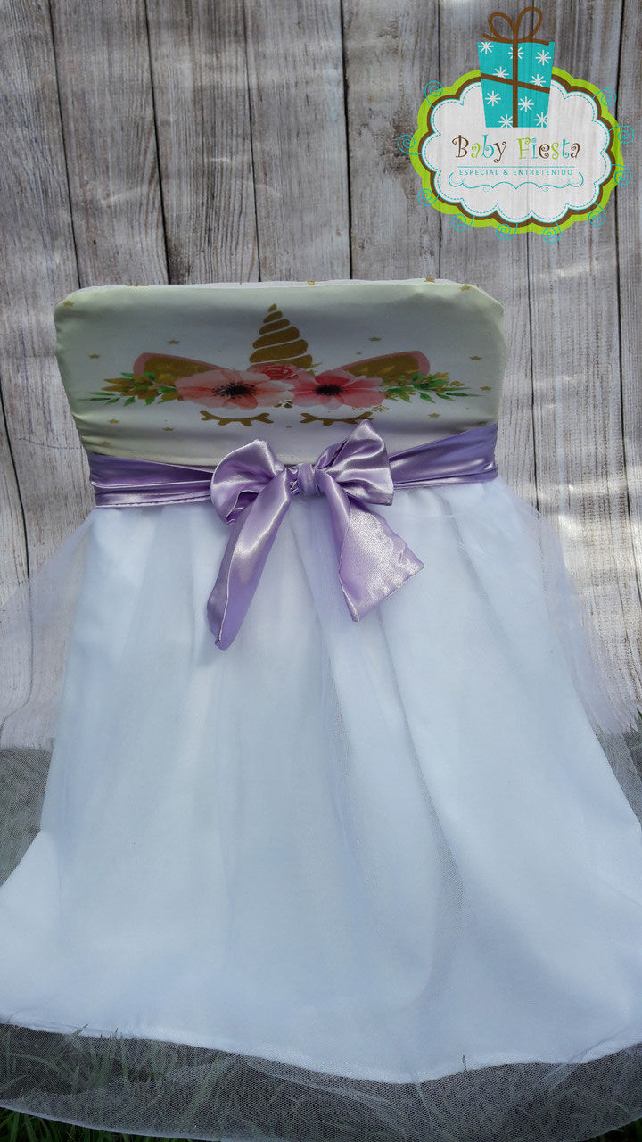 Miniatura: Vestido Blanco + Cubre Funda Unicornio (Ojos)