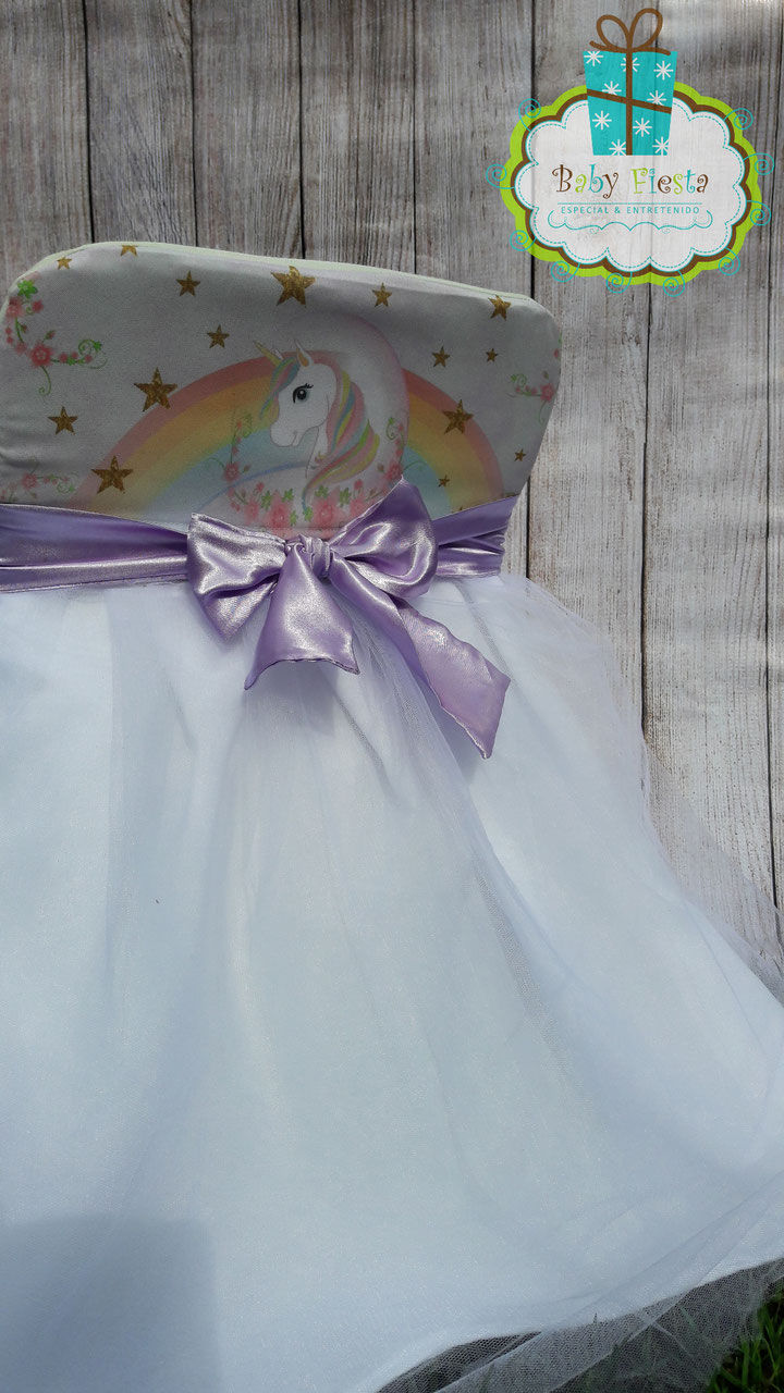 Miniatura: Vestido Blanco + Cubre Funda Unicornio (Arcoiris)