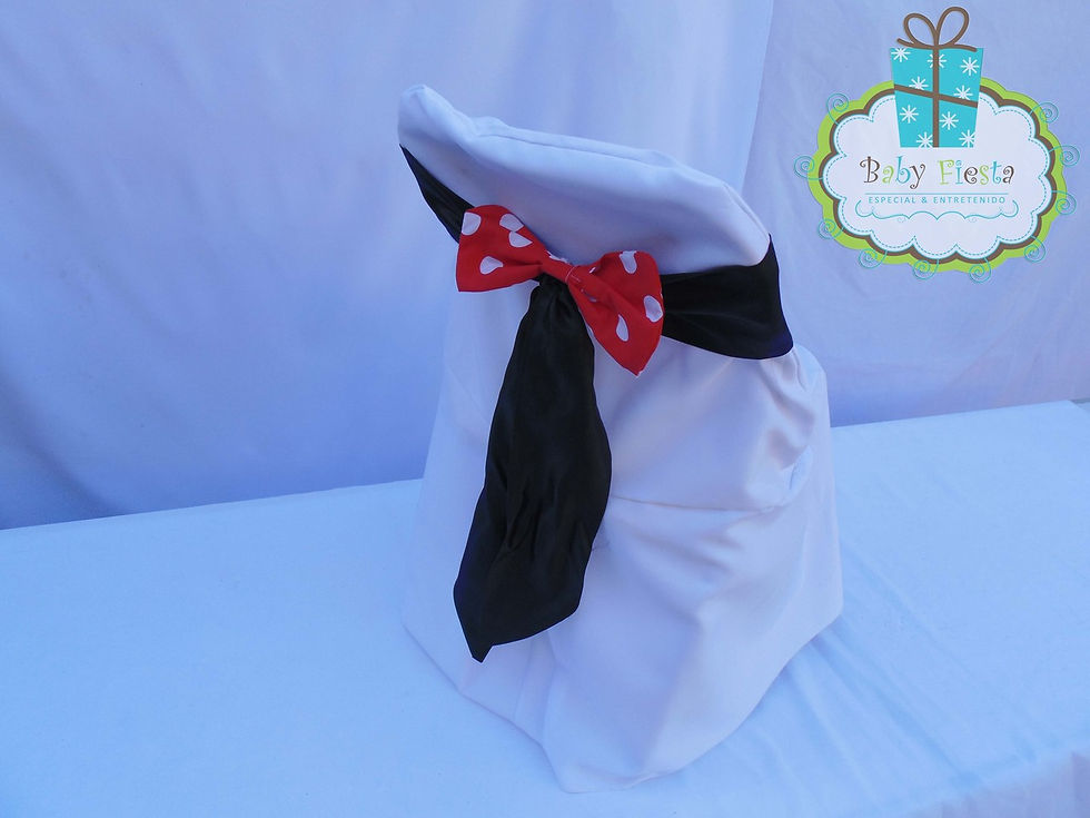 Miniatura: Silla + Funda Blanca + Lazo + Corbatita (Minnie)