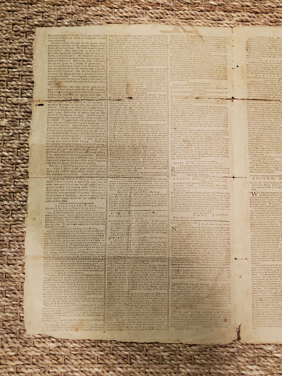 Thumbnail: Revolutionary Independent Chronicle and the Universal Advertiser May 8, 1777