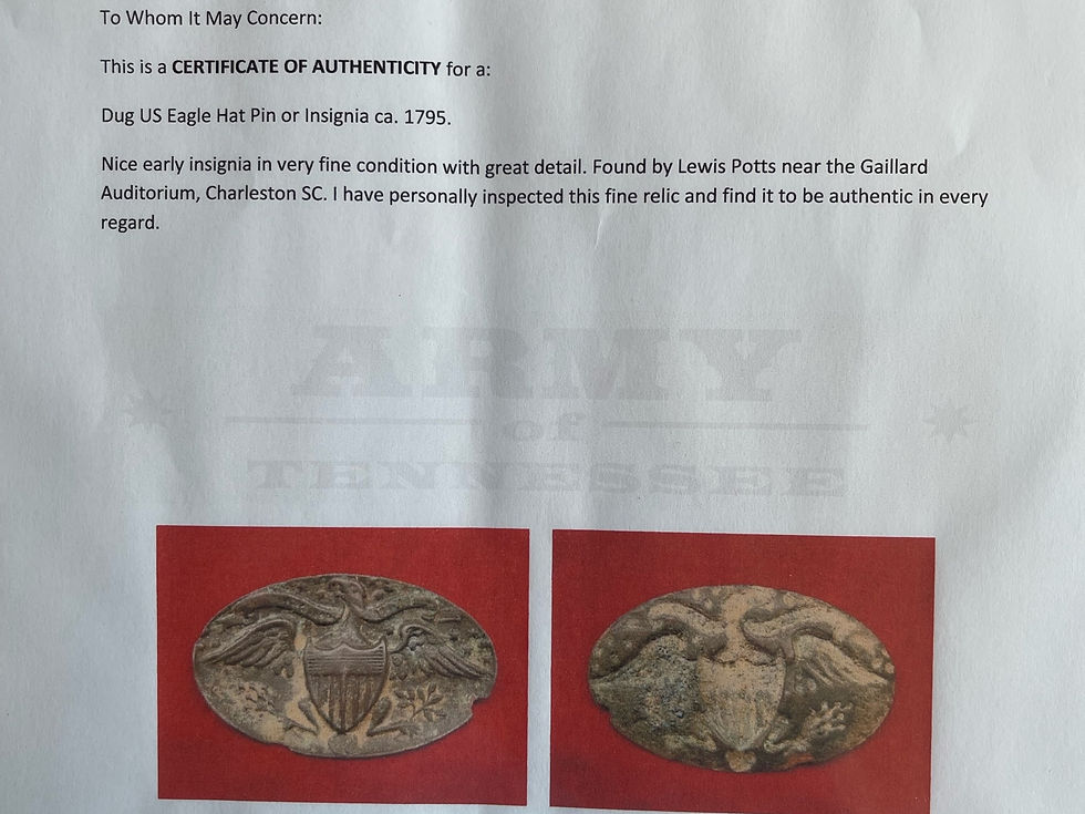 Thumbnail: 1790's US Eagle Hat Plate 