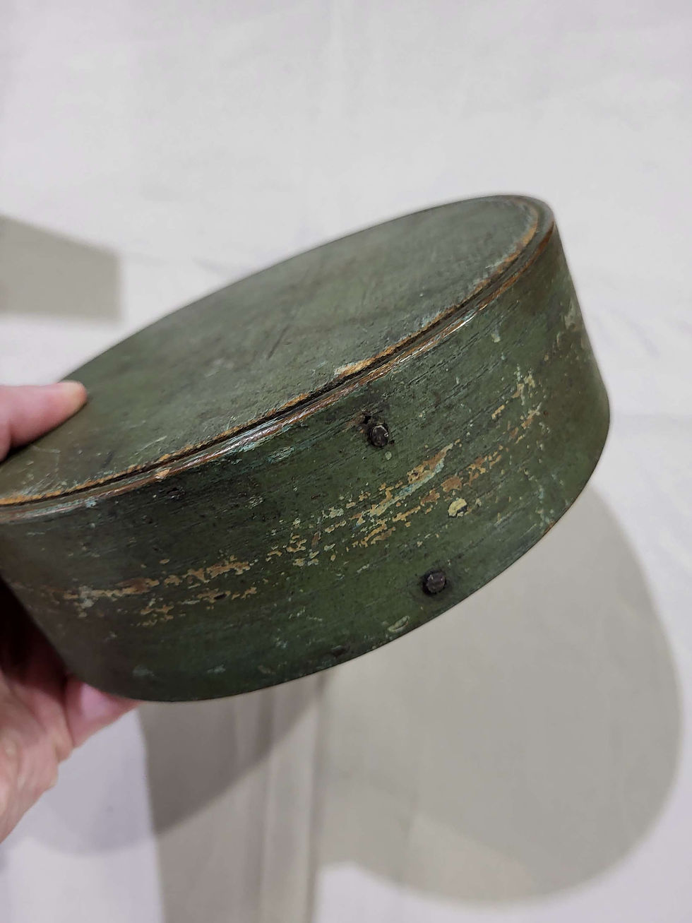 Thumbnail: Federal 1790 to 1810 American Cheesebox Canteen Rare Green Paint