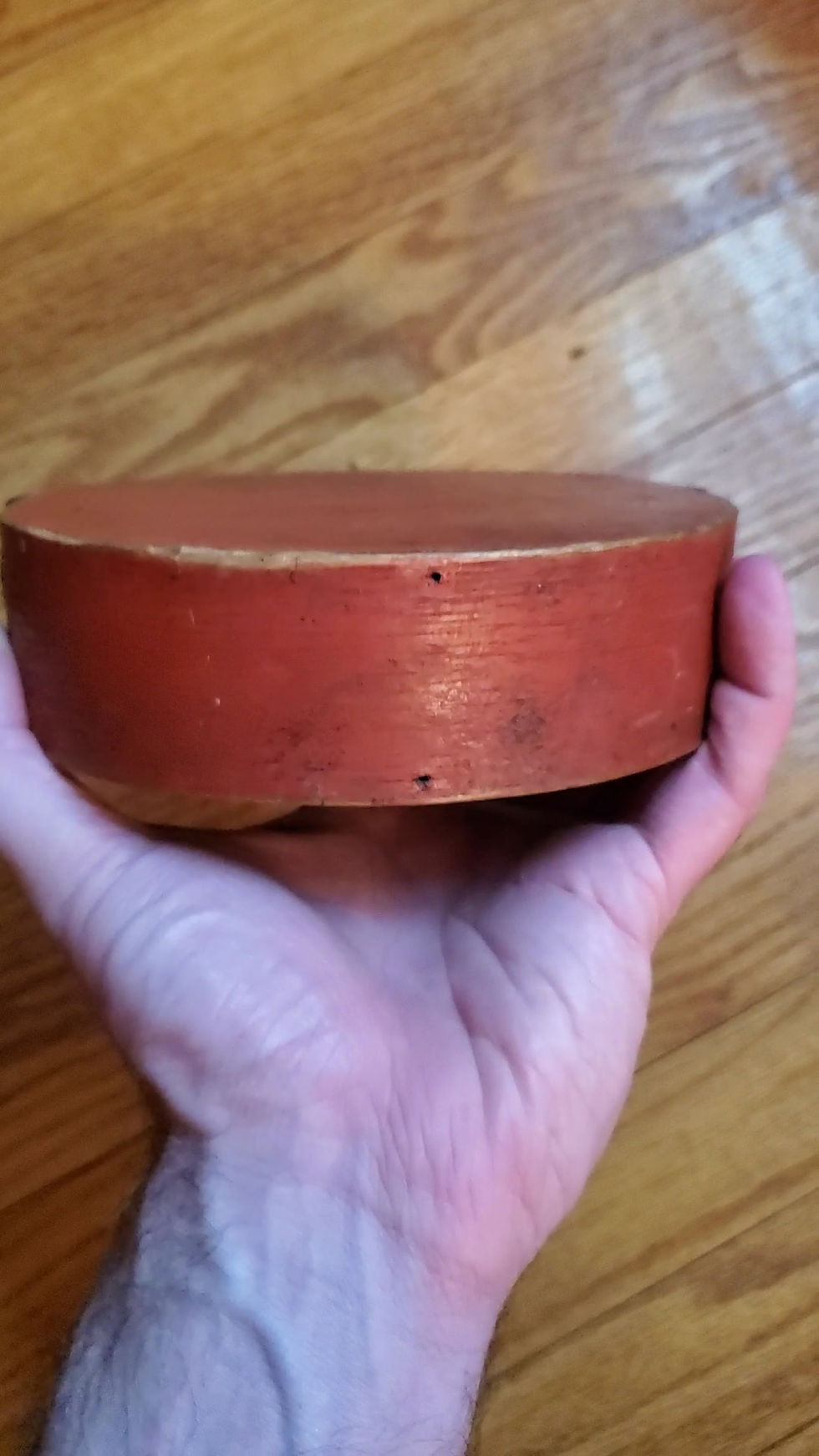 Thumbnail: 1810-1830 American Militia Painted Cheesebox Canteen