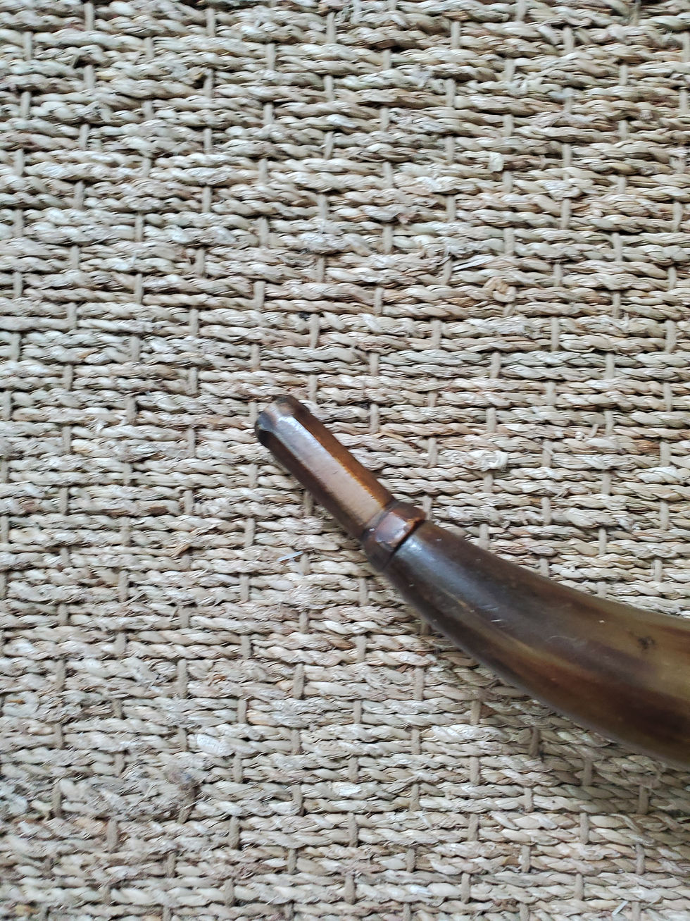Thumbnail: French and Indian War era Powder Horn With Scrimshaw Designs,Initials Dated 1777