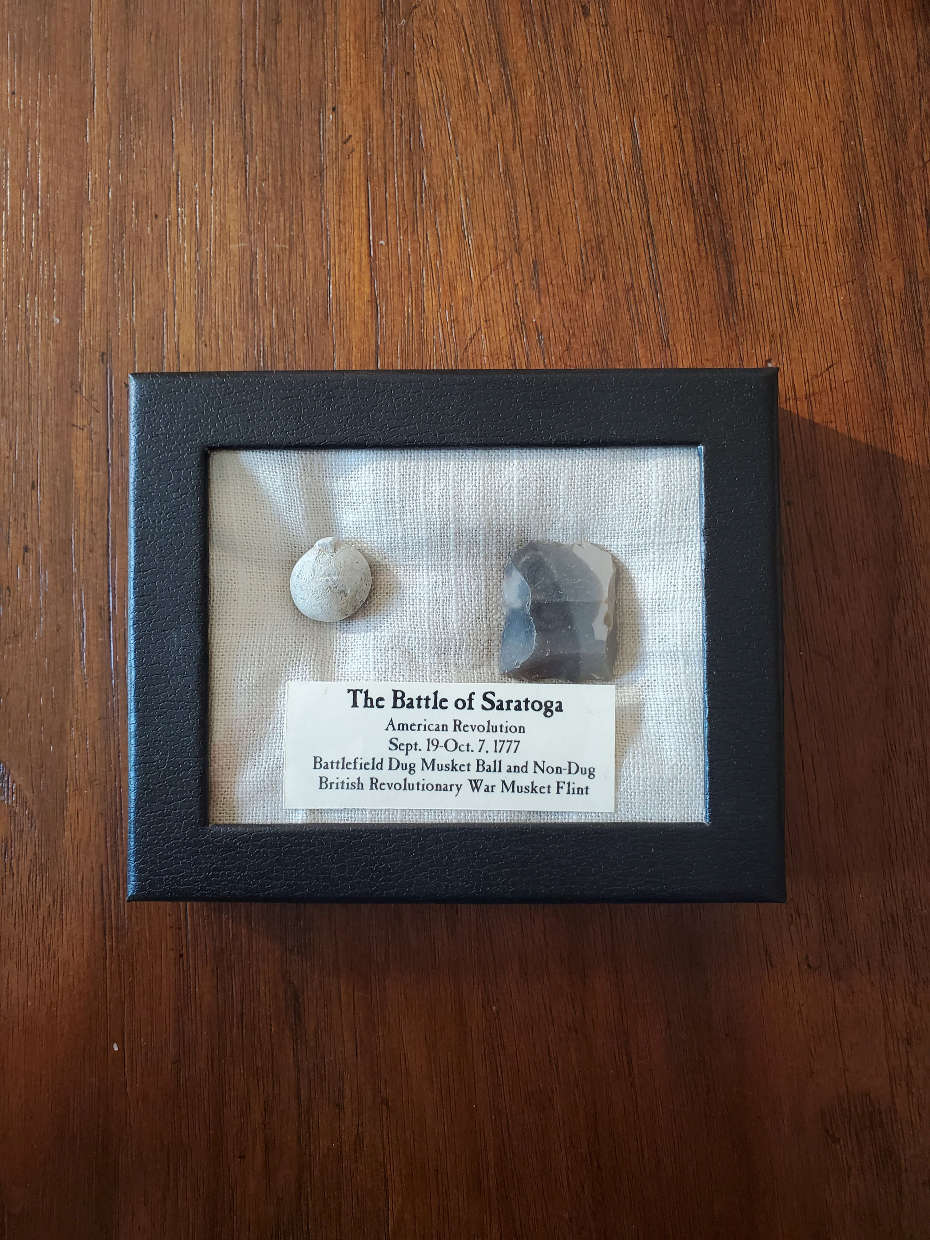 Revolutionary War Battle of Saratoga Dug Musket Ball and British Flint
