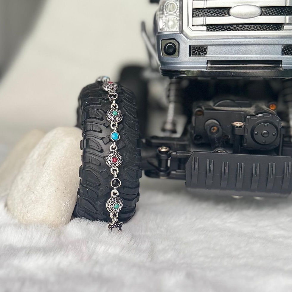 Thumbnail: Vintage bohemian round bracelet- Mix stone