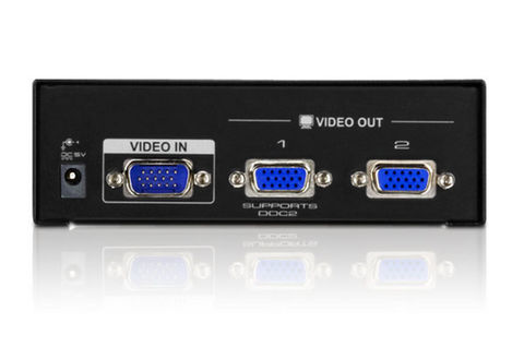 מפצל VGA מוגבר 2 מסכים 250MHz + Power Supply