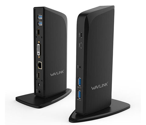תחנת עגינה 3 מסכים HDMI/DVI/LAN Wavlink TYPE-C
