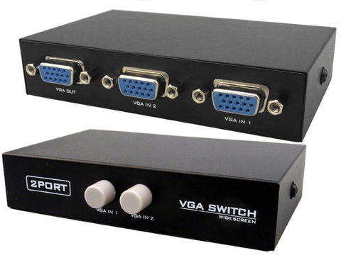 מפצל VGA מוגבר 2 מסכים 250MHz + Power Supply