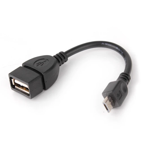 כבל OTG Micro USB B - USB A Female 0.12m