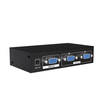 מפצל VGA מוגבר 2 מסכים 250MHz + Power Supply