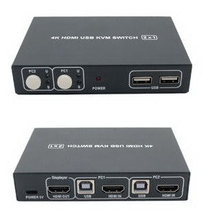 מתג KVM HDMI USB 2:1