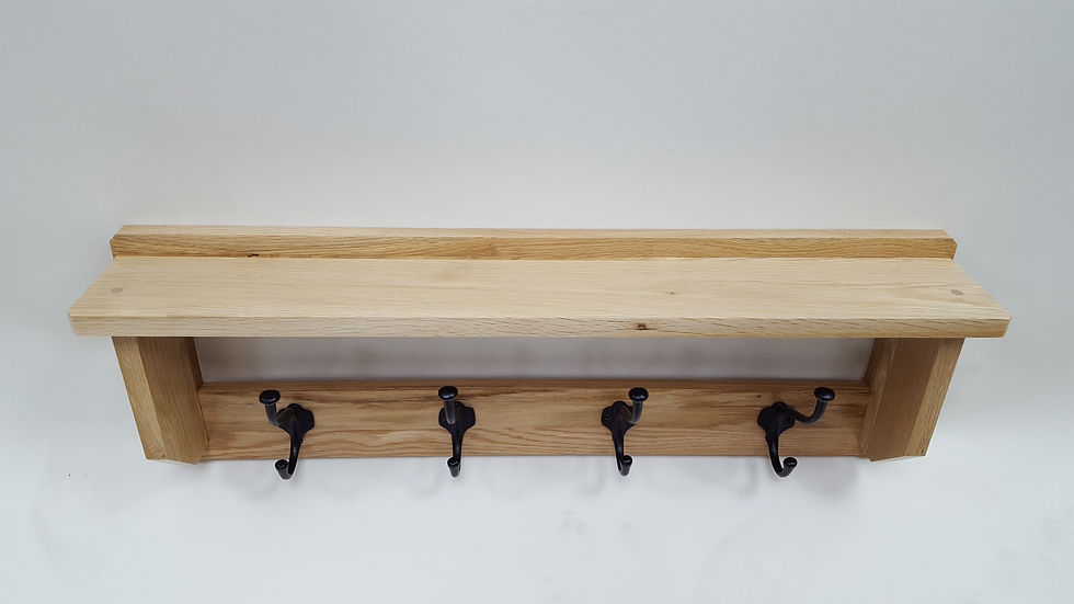 Thumbnail: Coat Rack Oak with Shelf - 8 sizes