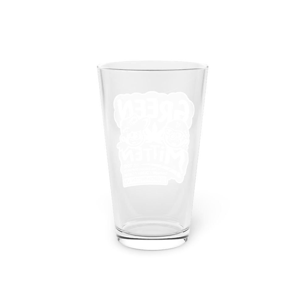 Thumbnail: Green Mitten Bros 16oz Pint Glass