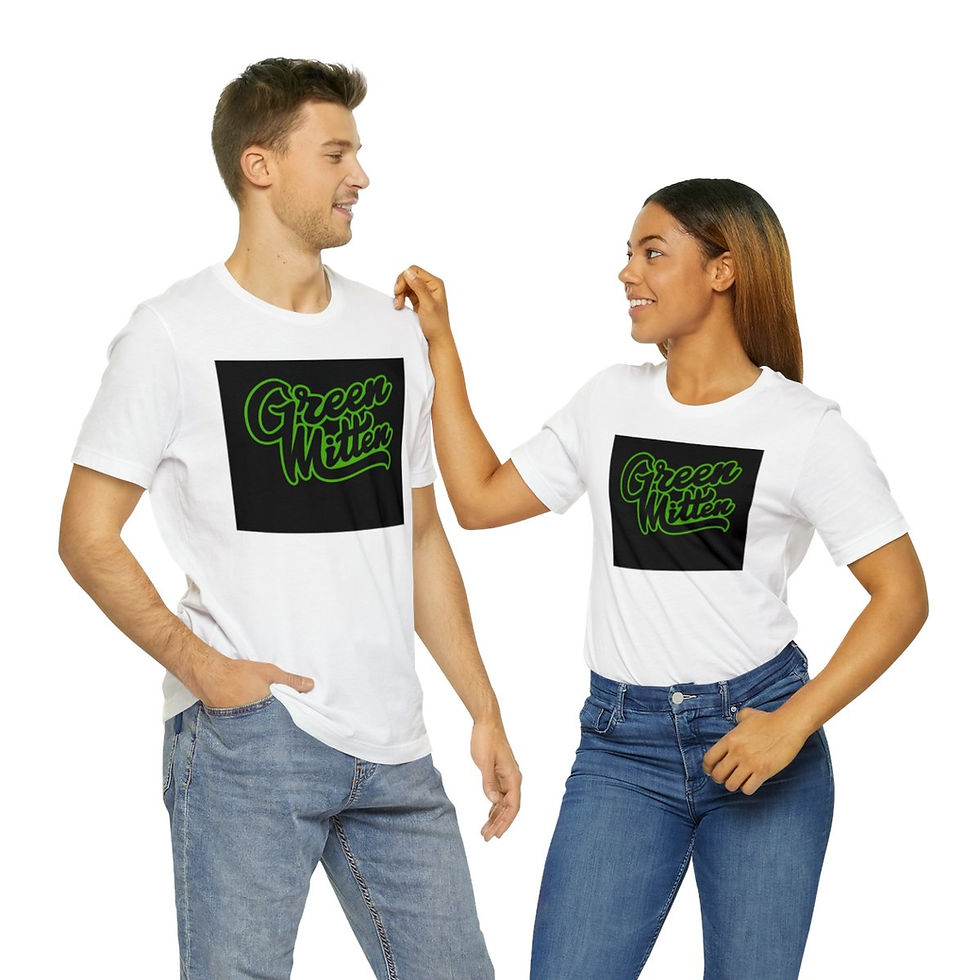 Thumbnail: Green Mitten Font Unisex Jersey Short Sleeve Tee