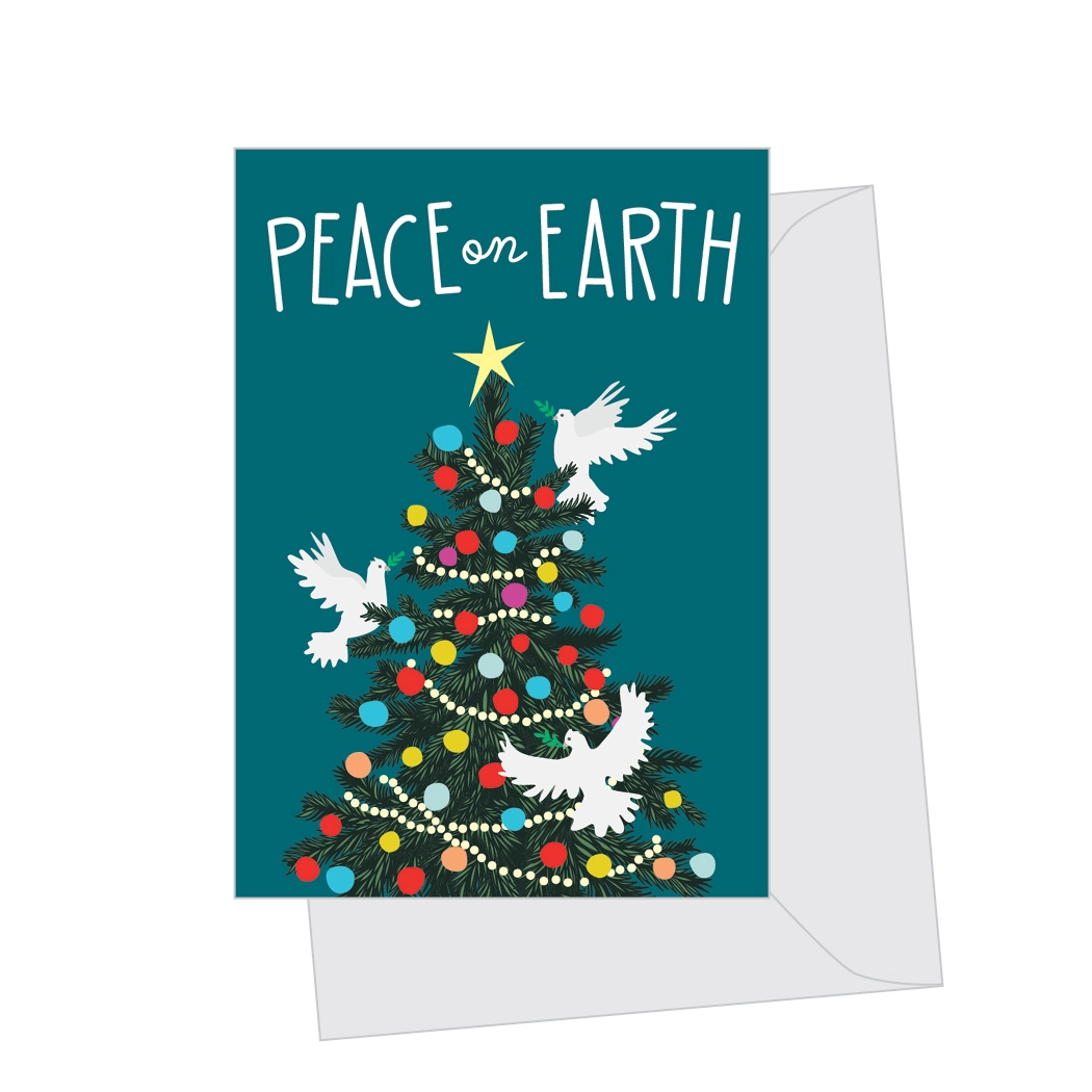 Mini Peace  on Earth Holiday Tree Enclosure Card