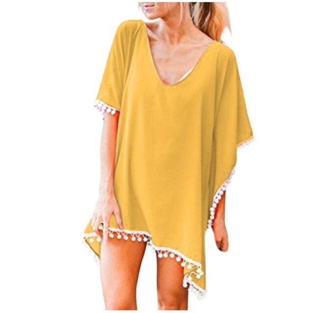 Thumbnail: Chiffon Tassel Coverup - Multiple Colors