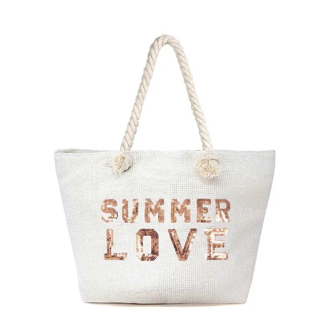 Thumbnail: Summer Love Glitter Beach Tote Bag