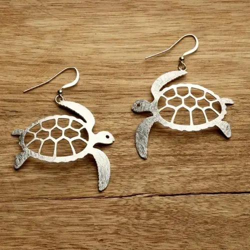 Silver Sea Turtle Earrings