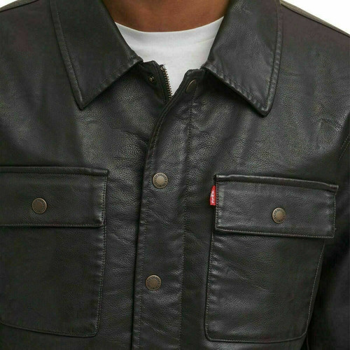 [4／10まで出品]LEVI'S TRUCKER LEATHER JACKET Faux Leather Trucker Jacket - Black | Levi's® CZ