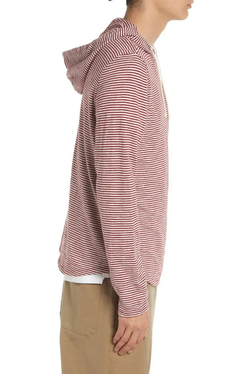 Thumbnail: VINCE Striped Pullover Lightweight Hoodie