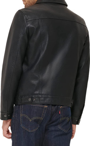 Levi's Men's Faux Leather Classic Trucker Jacket | Lux Hut Outlet