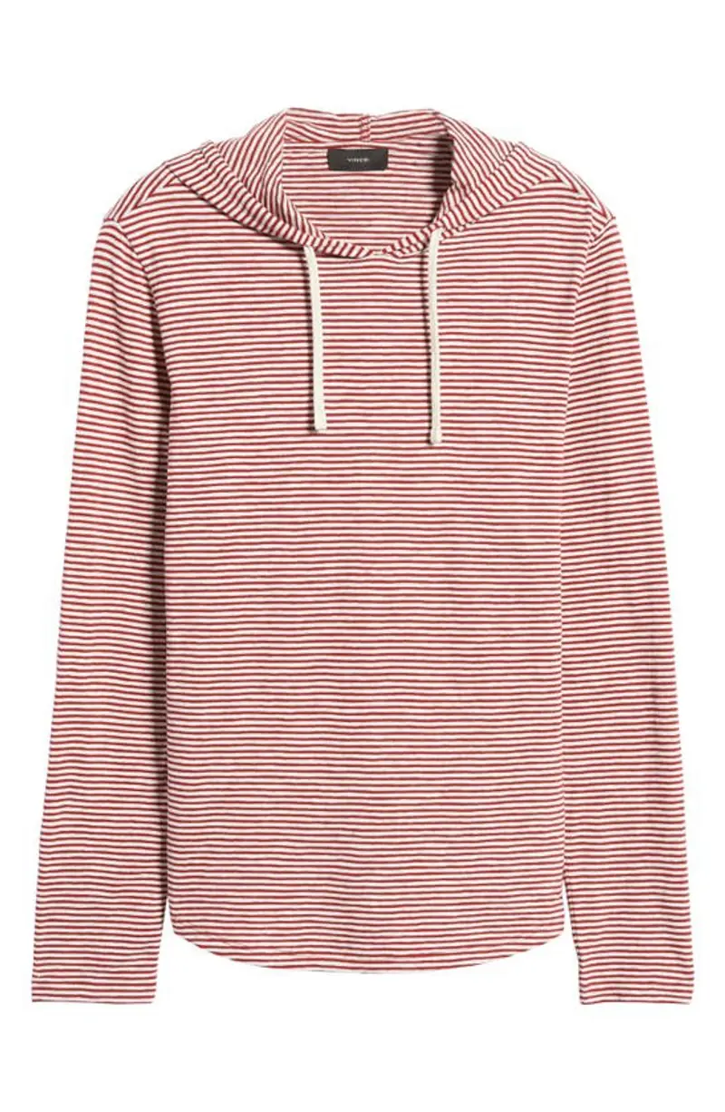 Thumbnail: VINCE Striped Pullover Lightweight Hoodie