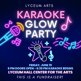 <p class="font_7">Karaoke, music, fun, and neon -- Join us on <strong>Friday, June 19 </strong>for a night of music, singing, and plenty of glow-in-the-dark lights! Doors will open at 6:00 PM and our singers can take up their karaoke microphone at 6:30! Come sign-up to perform your favorite songs! There will be snacks available for purchase. A fun, free fundraiser event for the whole family!</p>