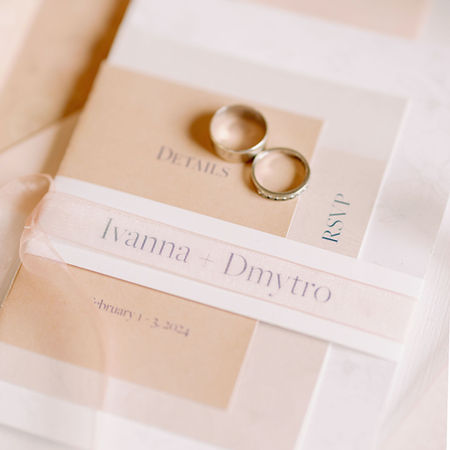 Paper goods for a romantic celebration of love in peach.