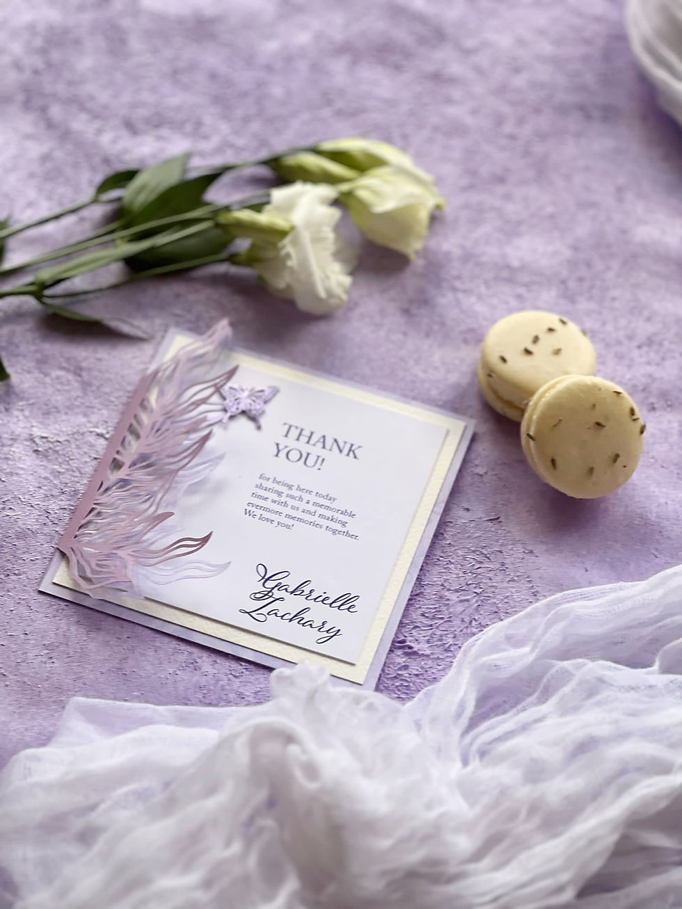 Bespoke whimsical design in lavender.