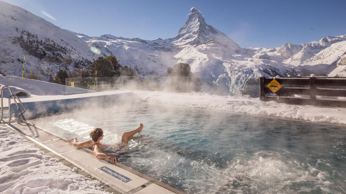 a lady in a spa at the best hotel in Zermatt