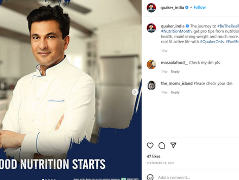Quaker Making India Healthier, Happier and Fitter with the help of Influencer Marketing