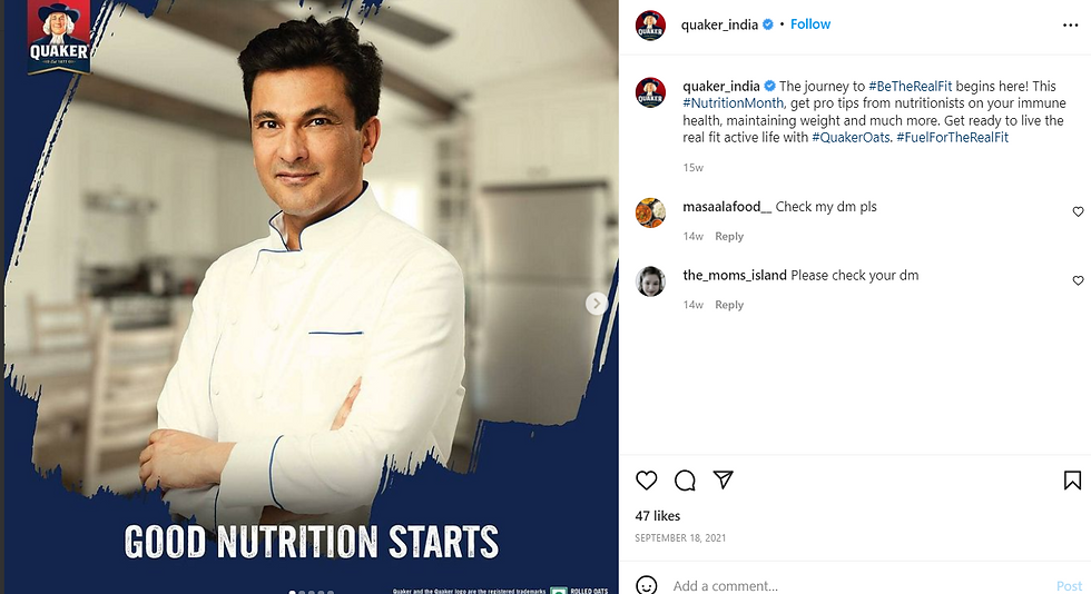 Quaker Making India Healthier, Happier and Fitter with the help of Influencer Marketing