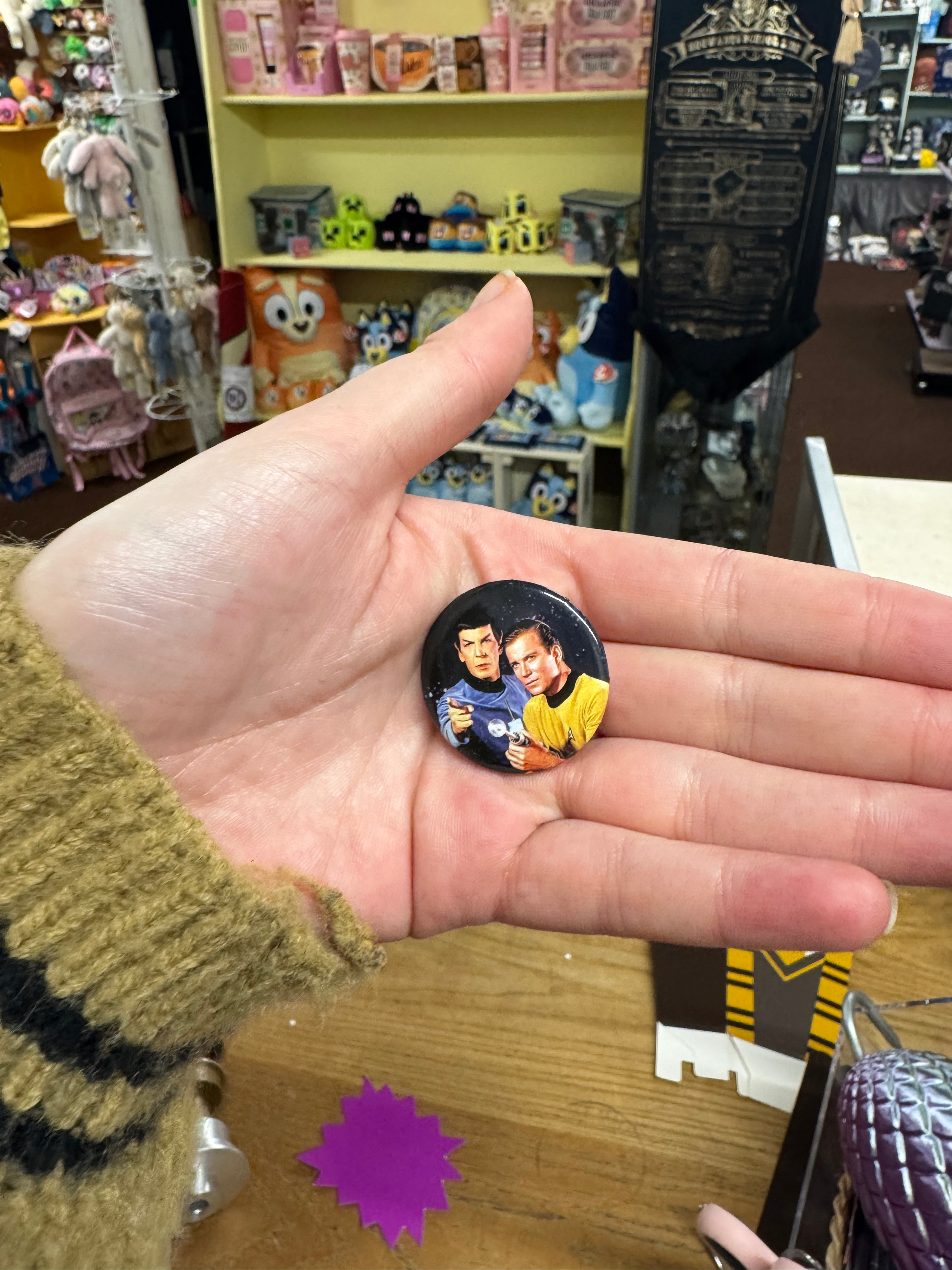 Star Trek Kirk and Spock Button Badge
