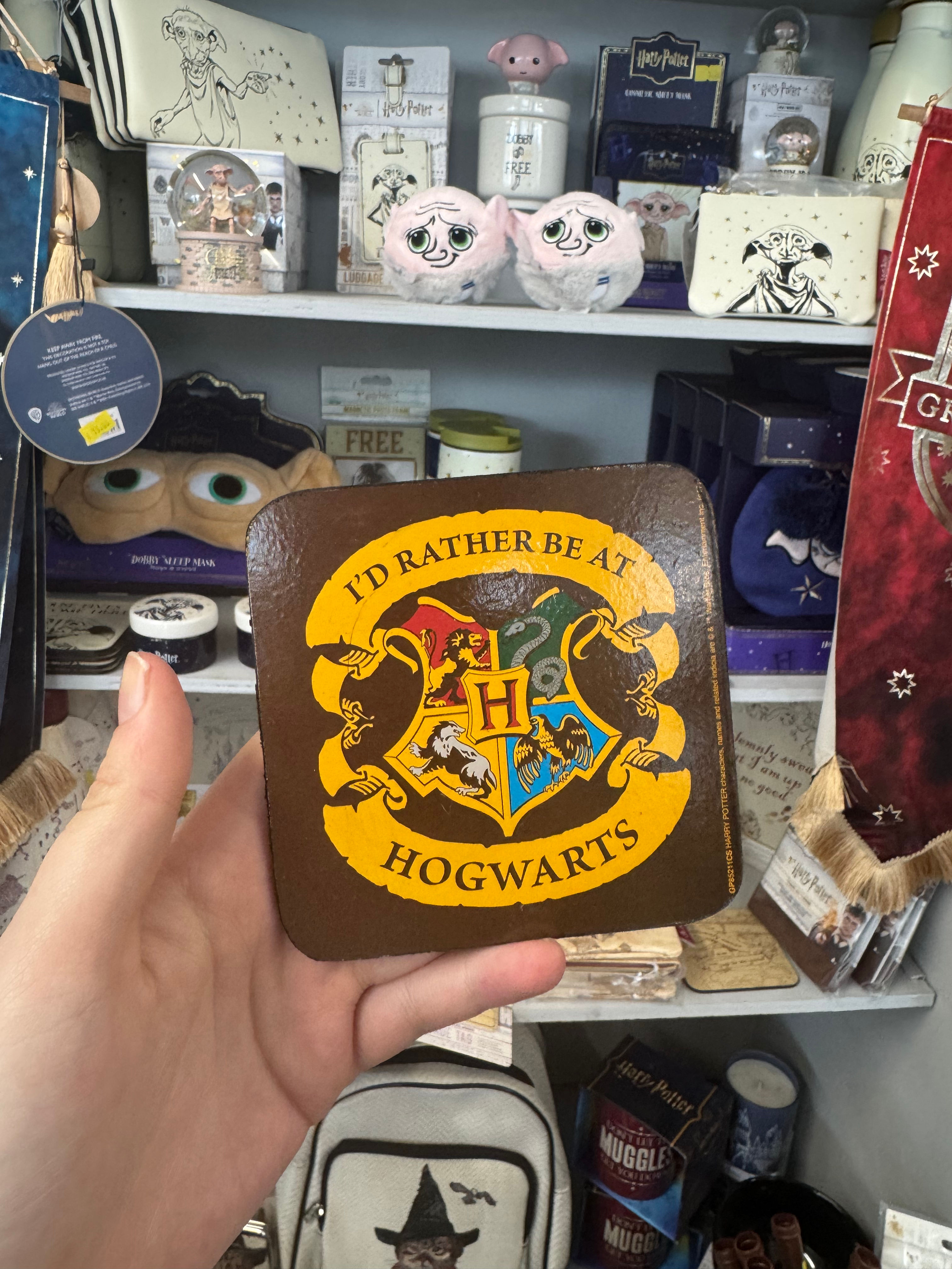 Harry Potter I’d Rather Be at Hogwarts Crest Coaster