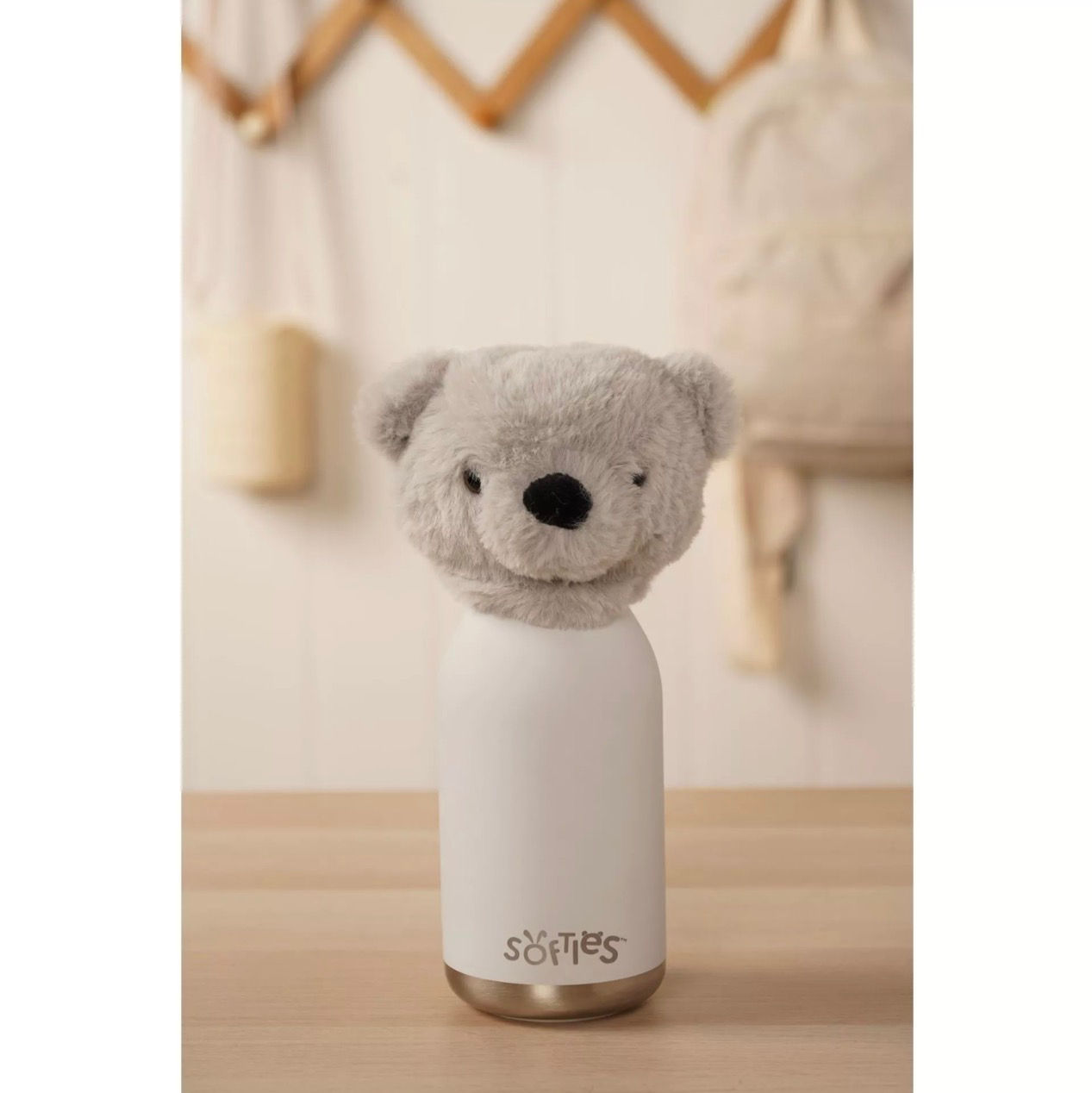 Softies Ste the Light Grey Teddy Stainless Steel Water Bottle
