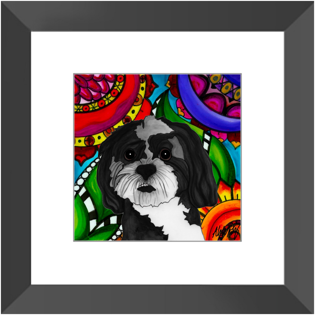 Maltese 2 Framed Illustration - It's a Beautiful Life