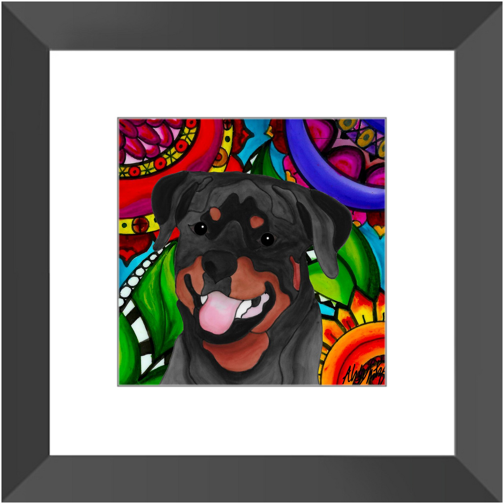 Rottweiler Framed Illustration - It's a Beautiful Life