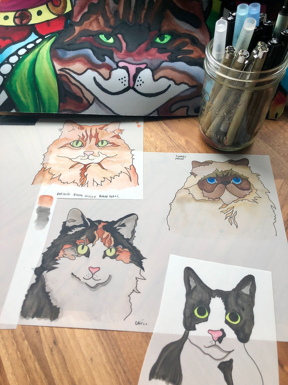 Thumbnail: Calico Cat Framed Illustration - It's a Beautiful Life