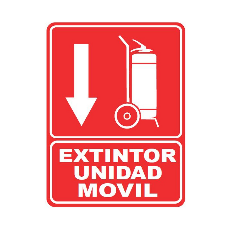 Señaletica "Extintor Unidad Movil"20x25cm-28x36cm