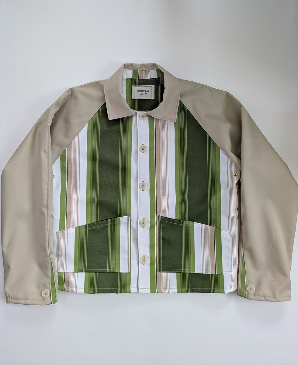 West stripe crop raincoat