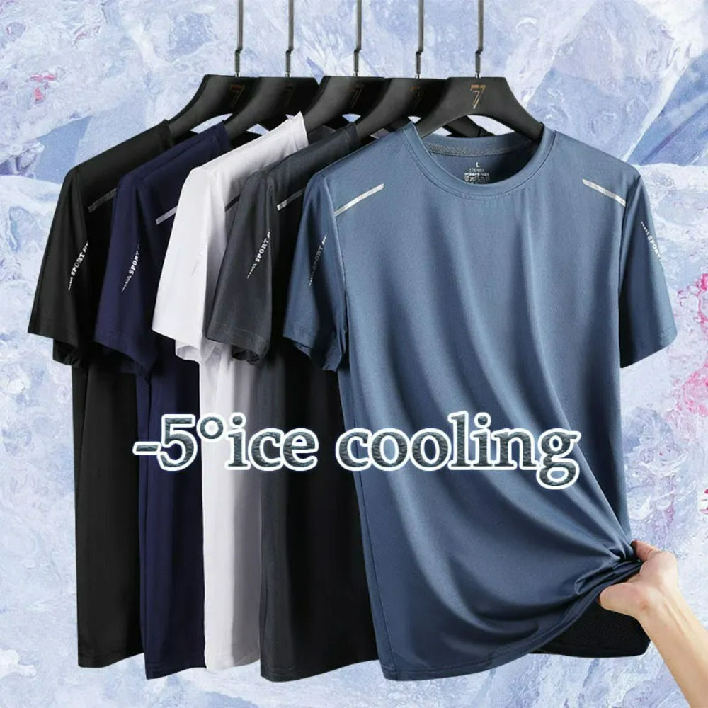Running T-shirt Reflective Short Sleeve Ice Silk Quick Drying Summer Thin Breath