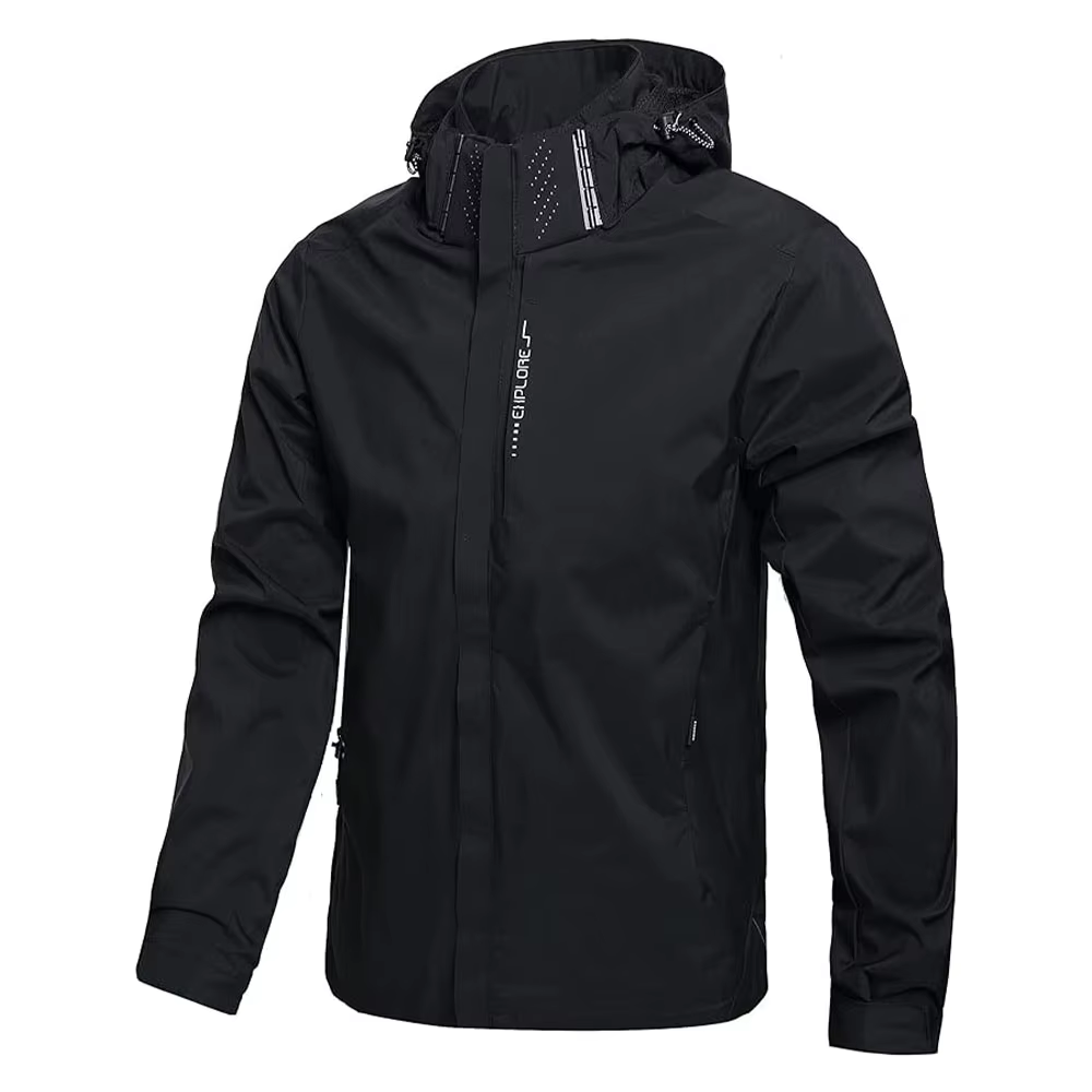 Men's Waterproof Rain Jacket Lightweight Outer Hooded Outdoor Raincoat Hiking Wi