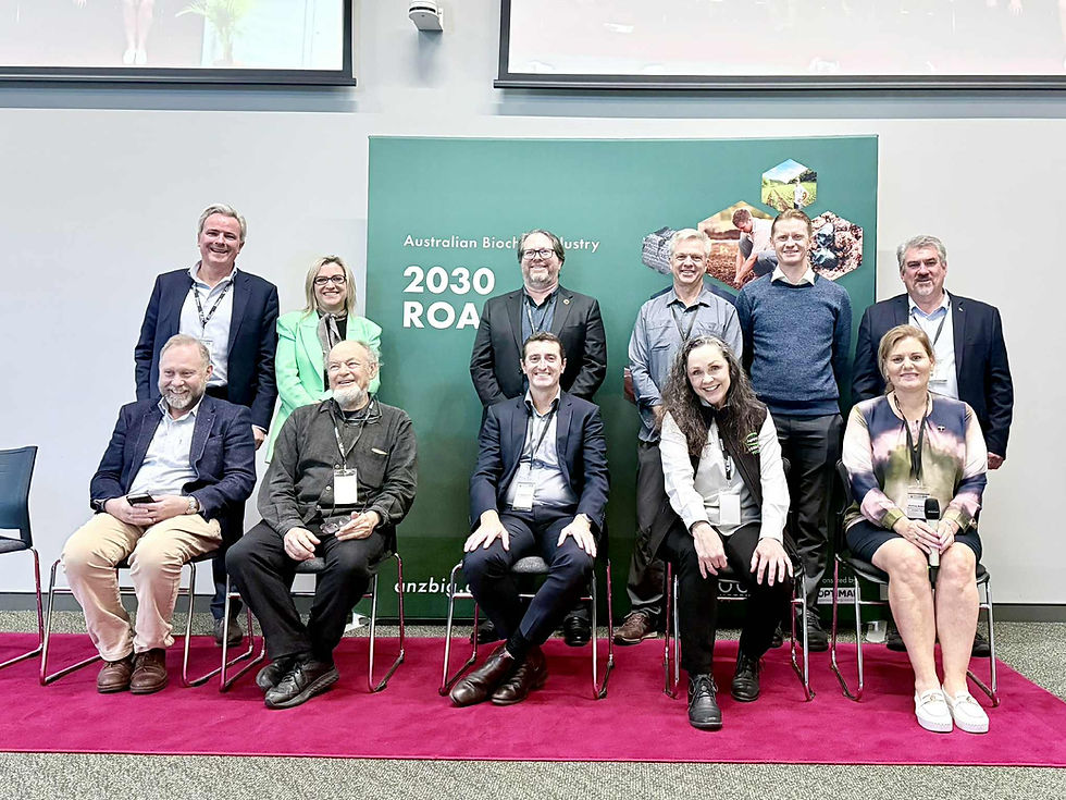 Members of ANZBIG Executive and Advisory Boards at the 2024 national conference — working together to advance standards, innovation, and collaboration across the biochar sector.