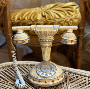 Prop 1960s Faux Bamboo French style phone