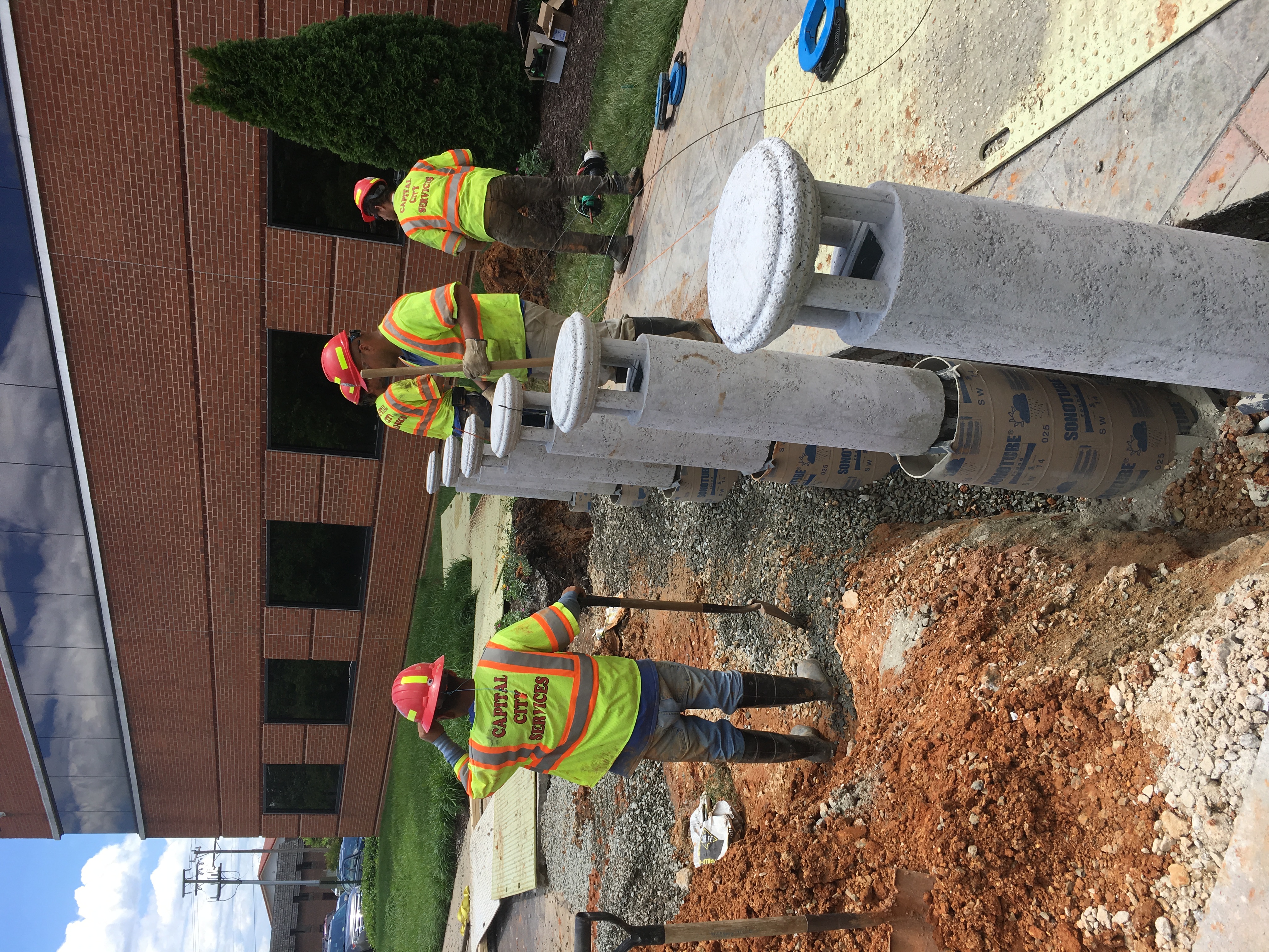 Bollards in Place