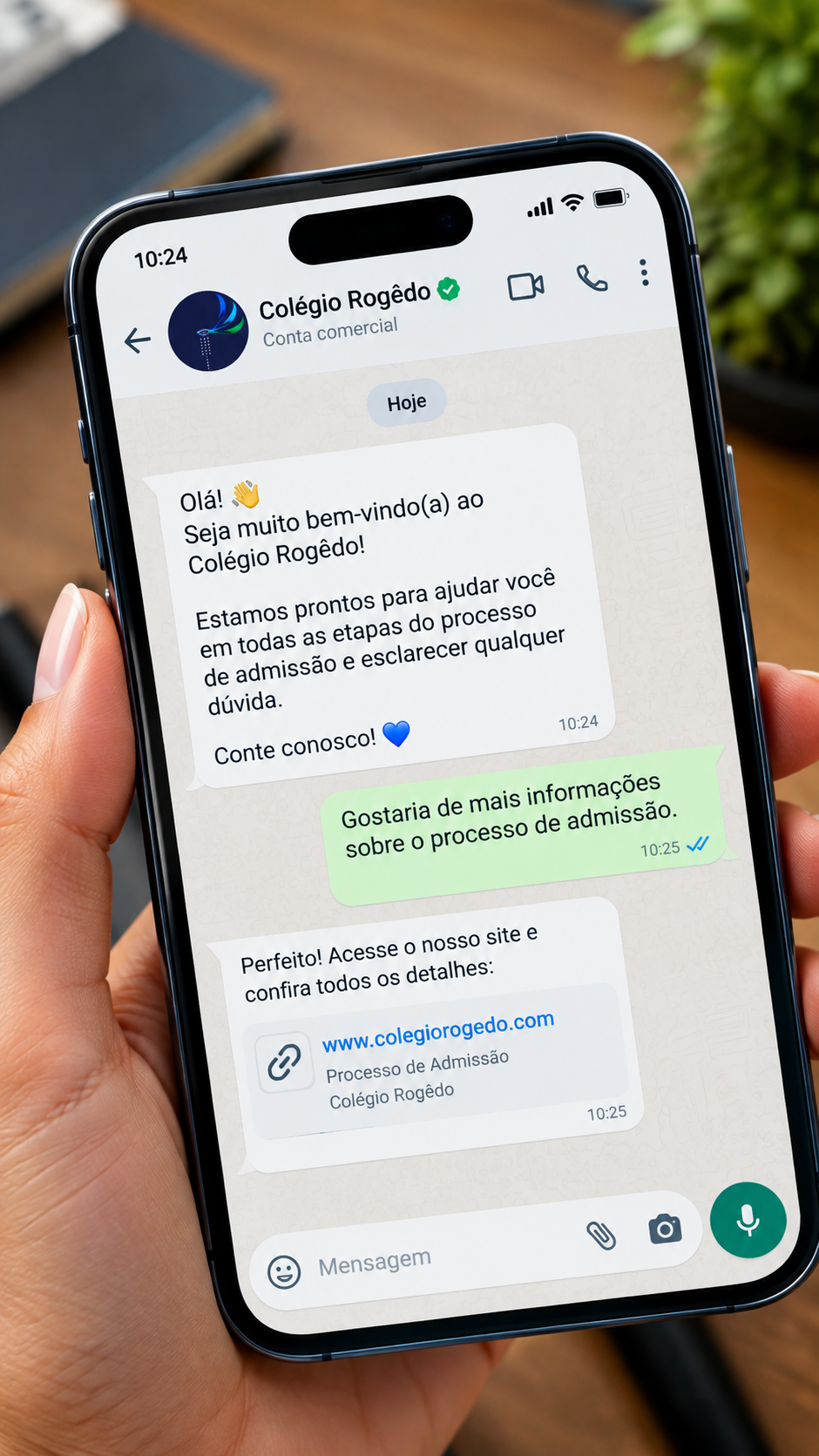 Atendimento pelo WhatsApp - Colégio Rogêdo