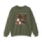 Retro Ghost Reading Book Sweatshirt, Ghost Reading Book, Halloween Bookcore  in Military Green