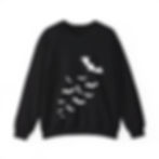 Halloween Flying Bats Unisex Sweatshirt, Bats Sweatshirt for Fall and Halloween in Black